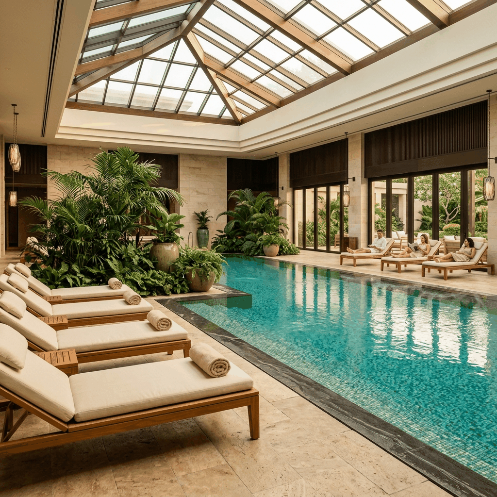 Luxury Hotel Pool Onboarding Background
